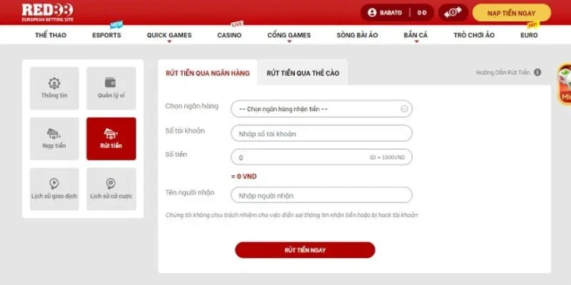 Quy trình đổi thưởng của RED88 siêu tốc chỉ mất tối đa 5 phút