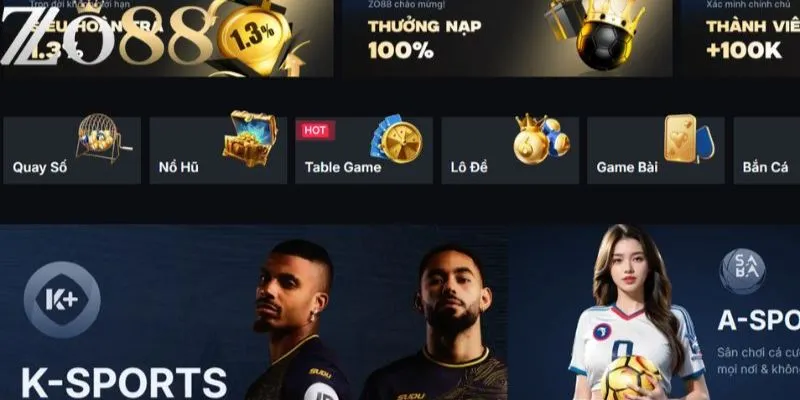 ZO88 có các sảnh game giải trí nổi bật nào?